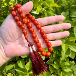 Gammal Körsbärs bakelit radband, 55 g