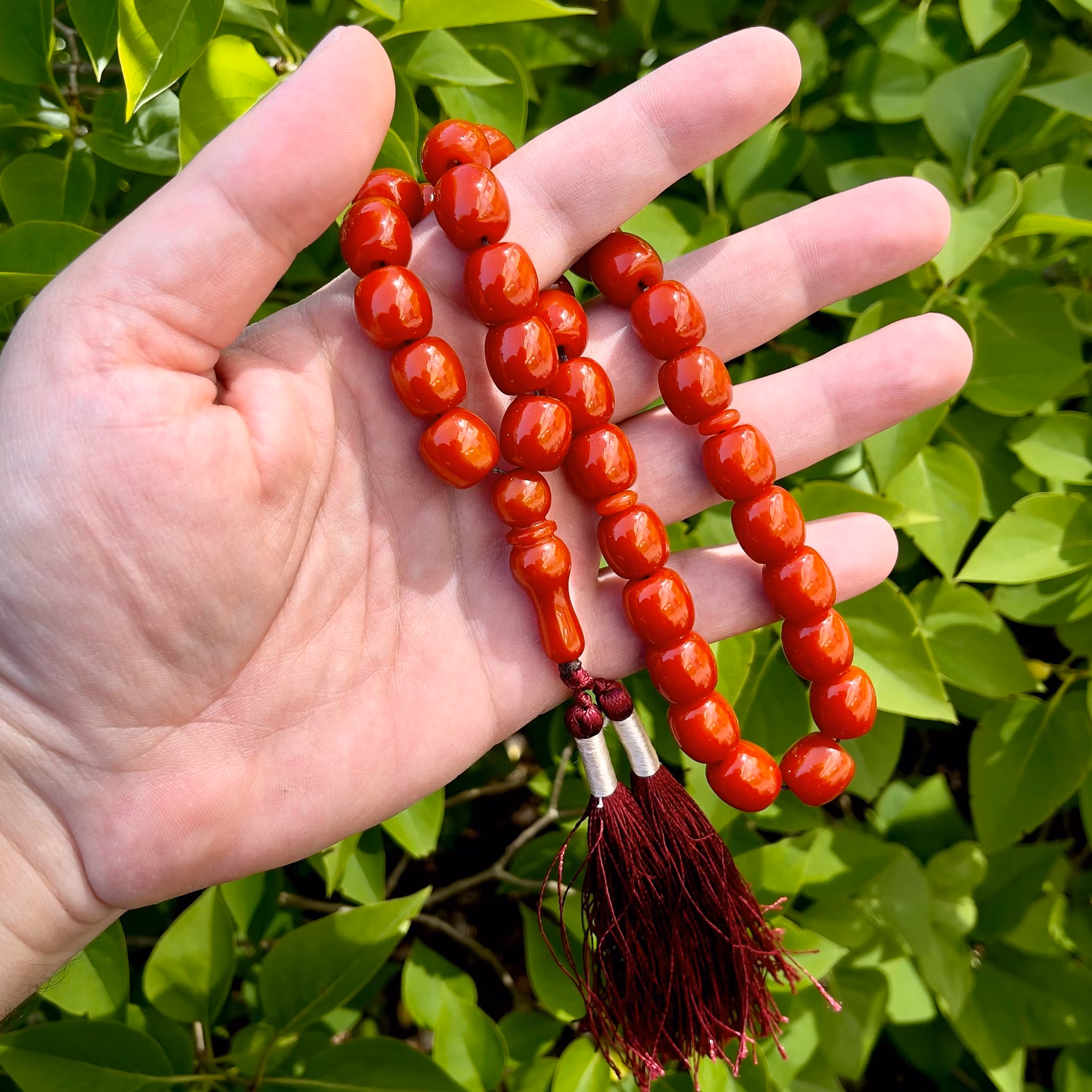 Gammal Körsbärs bakelit radband, 55 g