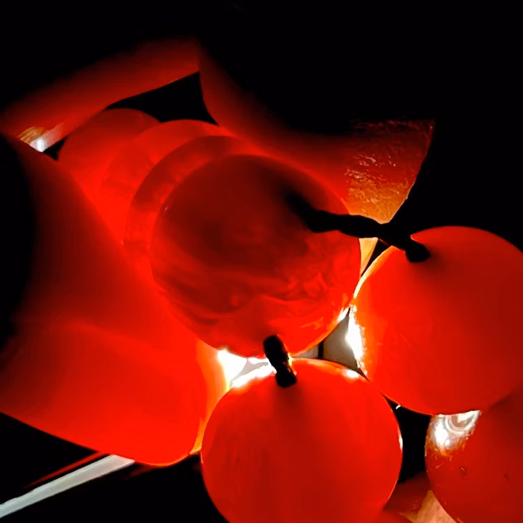 Gammel kirsebærbakelit rosenkrans, 65 g