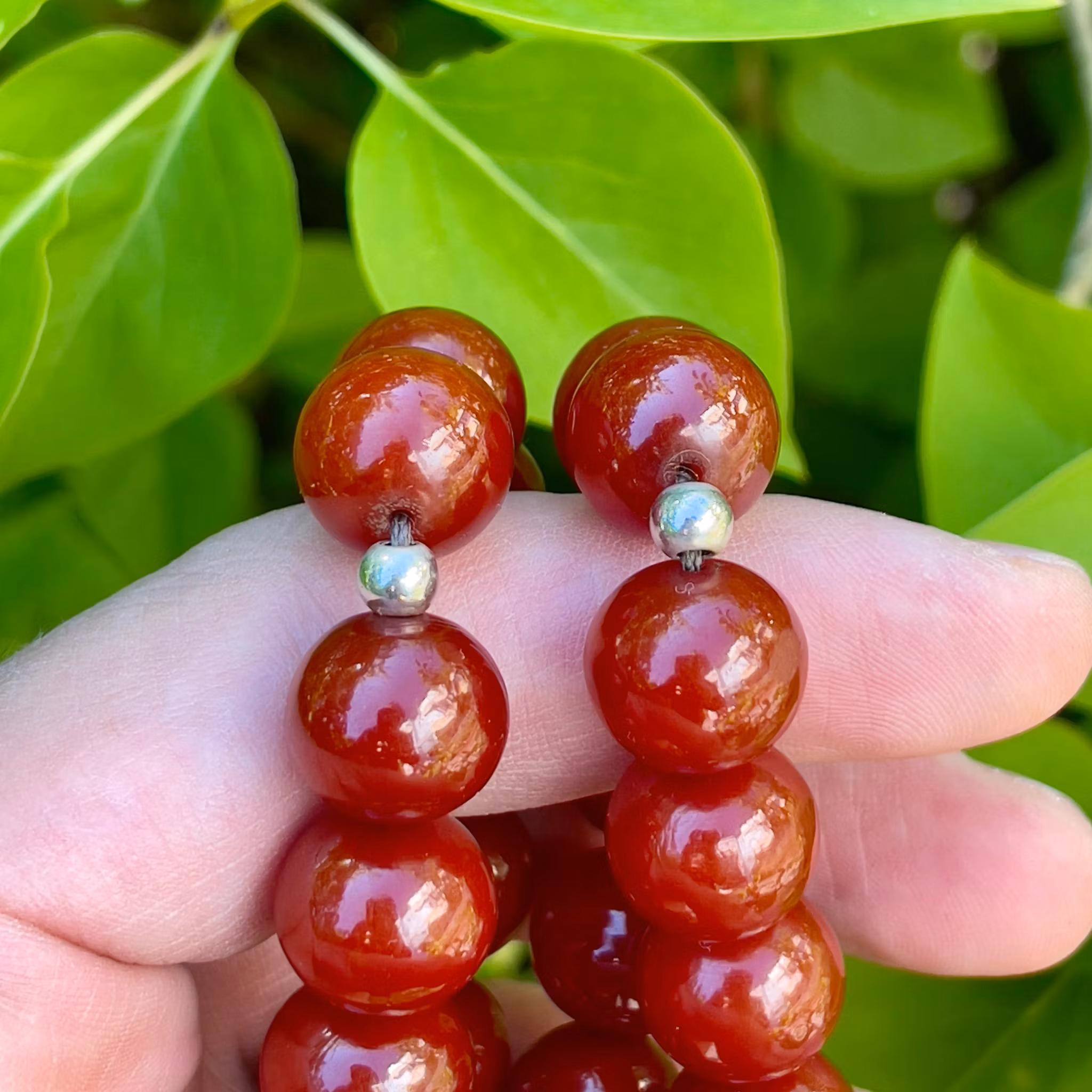 Gammel kirsebærbakelit rosenkrans, 65 g