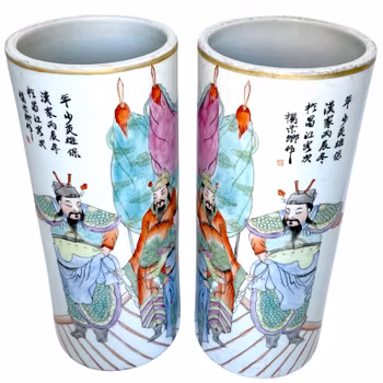 Ett par Gammal kinesiskt porslin vaser, Tongzhi märke