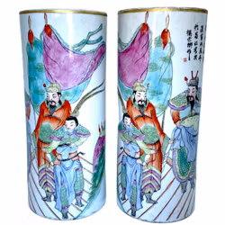 Ett par Gammal kinesiskt porslin vaser, Tongzhi märke