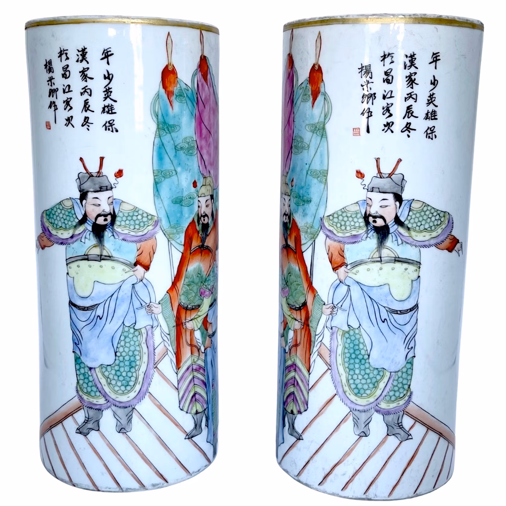 Ett par Gammal kinesiskt porslin vaser, Tongzhi märke