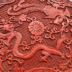 Kina Republik (1912–1949) hand skuren lackarbete ask med lock