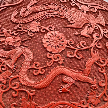 Kina Republik (1912–1949) hand skuren lackarbete ask med lock