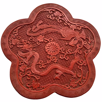 Kina Republik (1912–1949) hand skuren lackarbete ask med lock