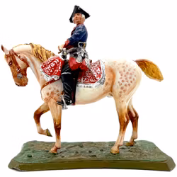 Staty Amerikansk president George Washington rider en häst