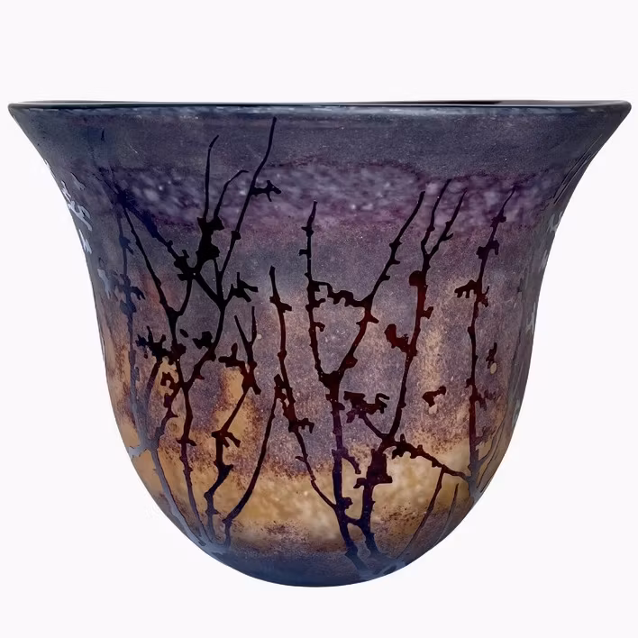 Künstlicher Vasenüberhang aus Glas mit Baumschmuck