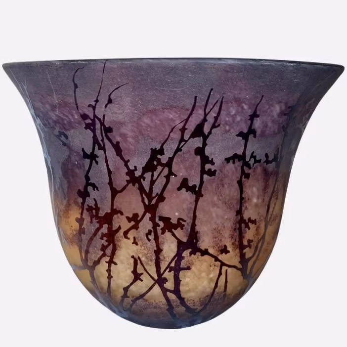 Künstlicher Vasenüberhang aus Glas mit Baumschmuck