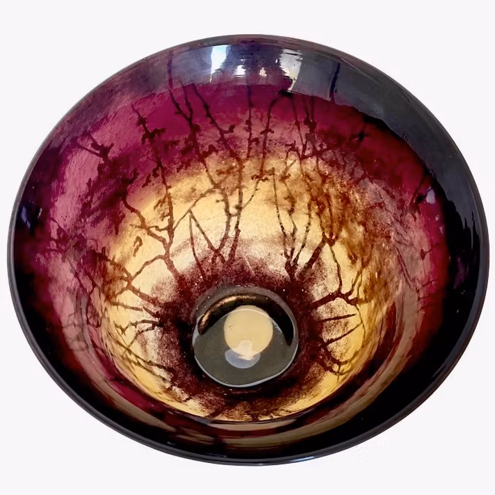 Künstlicher Vasenüberhang aus Glas mit Baumschmuck