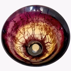 sporgenza del vaso di vetro artificiale con decorazione ad albero