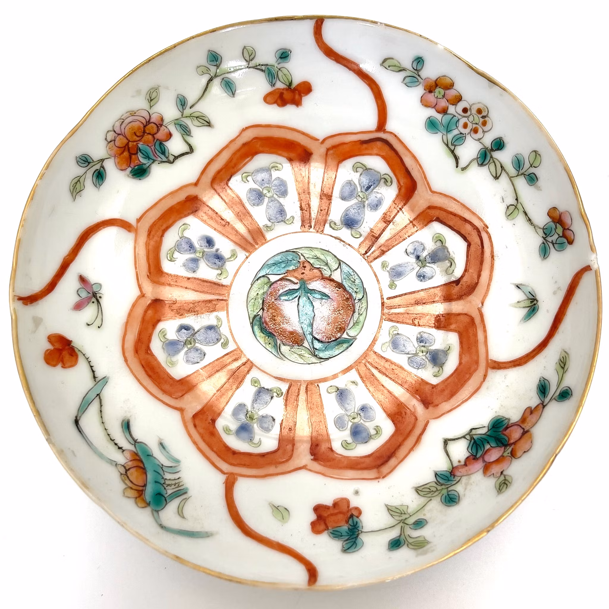 Qing dynastin märke och period (1644 -1912) kinesisk porslin skål