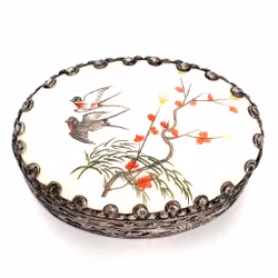 Antik Kinesisk silver ask med lock