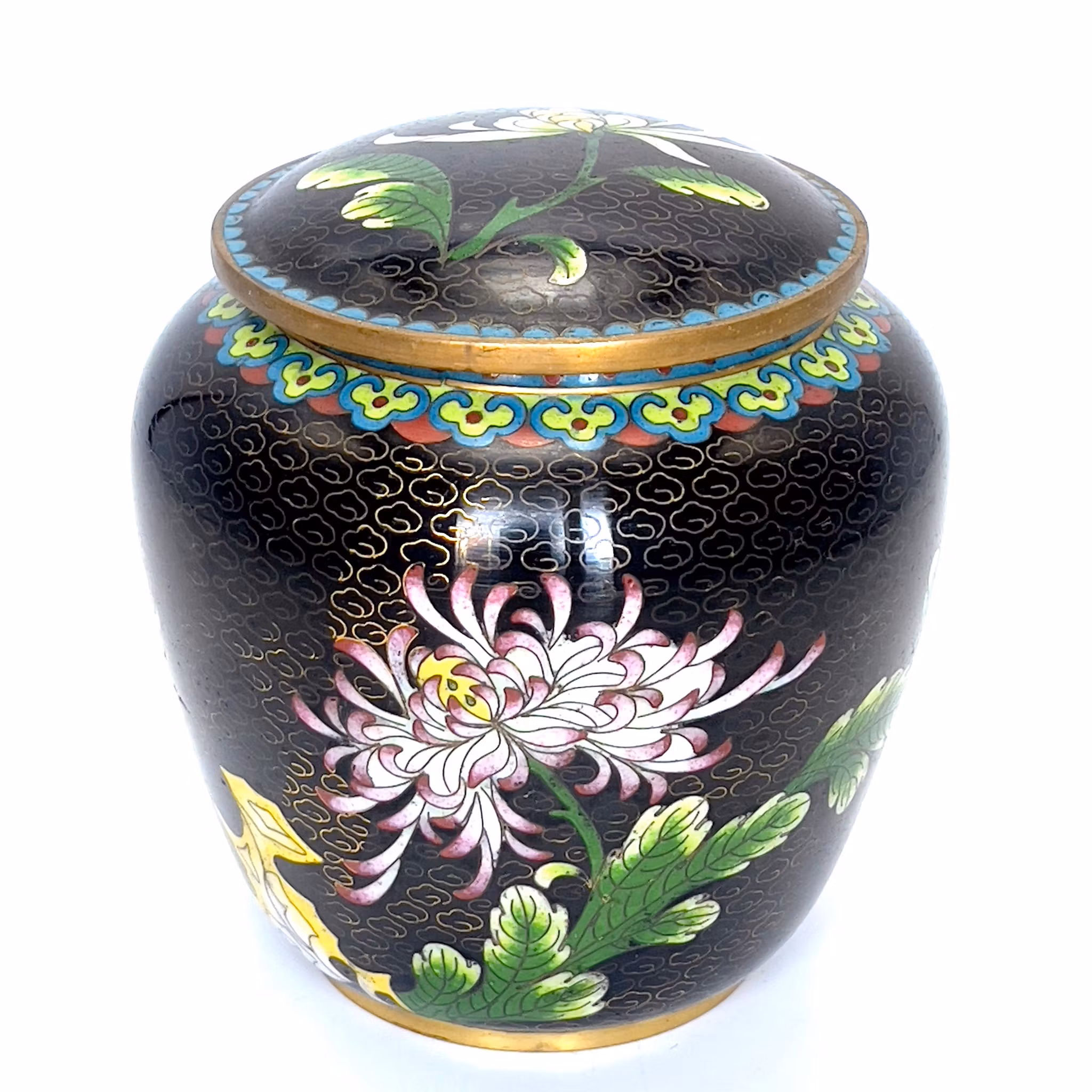 Kinesisk Cloisonné urna med lock