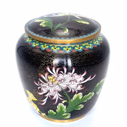 Kinesisk Cloisonné urna med lock
