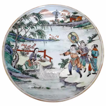 Qing dynastin (1644 -1912) kinesisk porslin fat