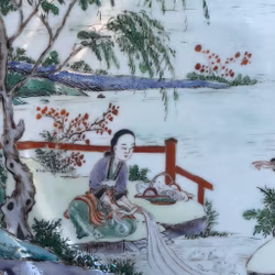 Qing-dynastiet (1644 -1912) kinesisk porselensfat