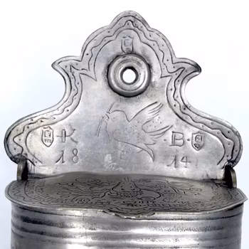 Tennlåda, Ulm Sparven, stämplad JLH