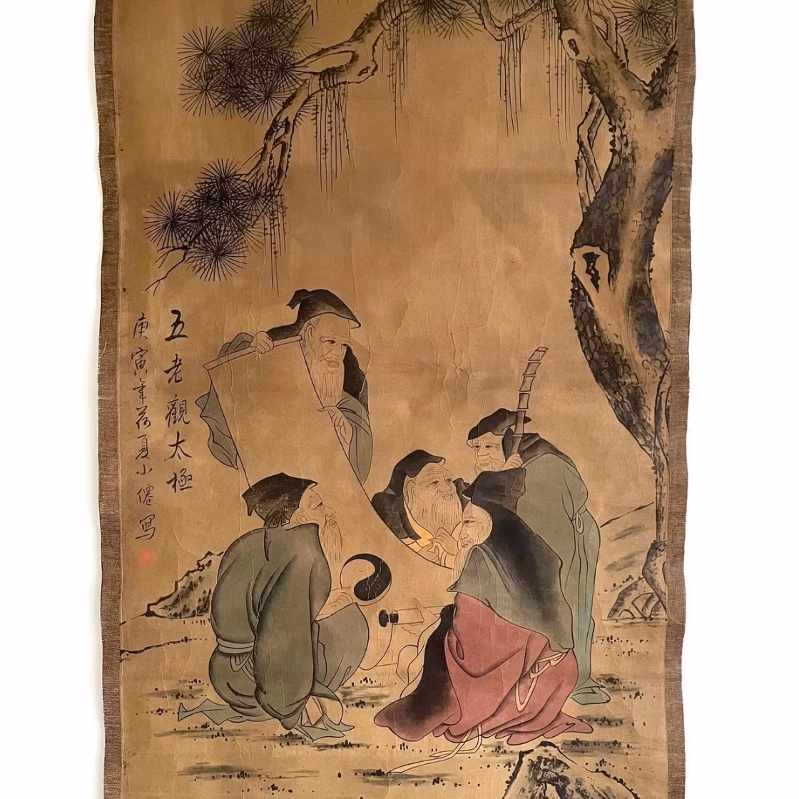 Chinesisches Rollbild, frühes 20. Jahrhundert Maße: ca. 173 x 64 cm