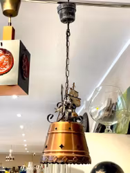 Vintage, Koppar och smidesjärn taklampa