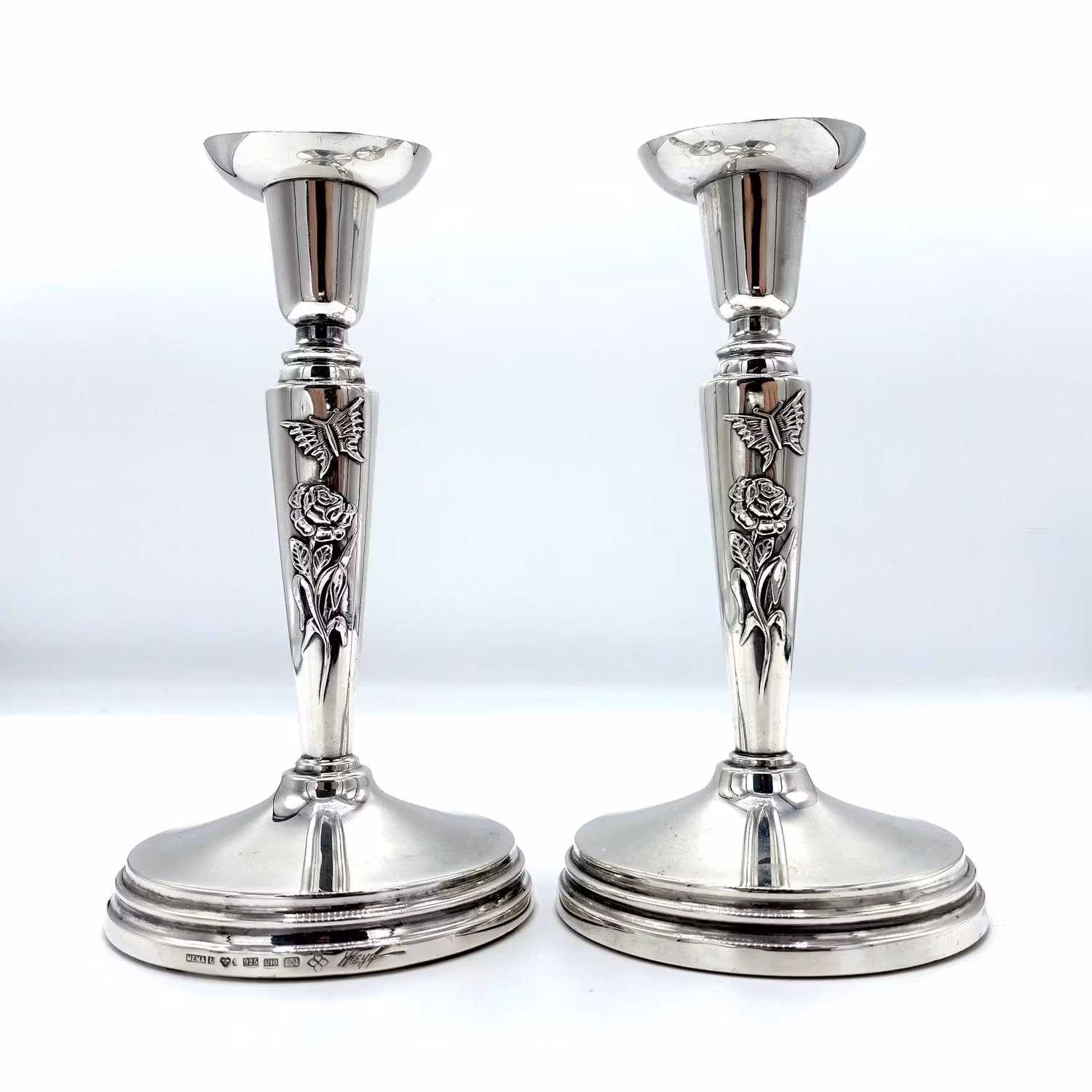 KERZENSTÄNDER, ein Paar, Silber Löfman MEMA GAB 1994