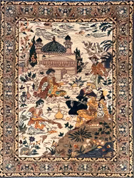 Ręcznie tkany jedwab orientalny na jedwabiu z gęstością ok. 1 200 000 węzłów na m2