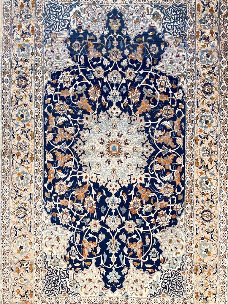 Håndknyttet persisk Tabriz-teppe med silkeinnlegg