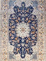 Ręcznie tkany perski dywan Tabriz z jedwabnymi wstawkami