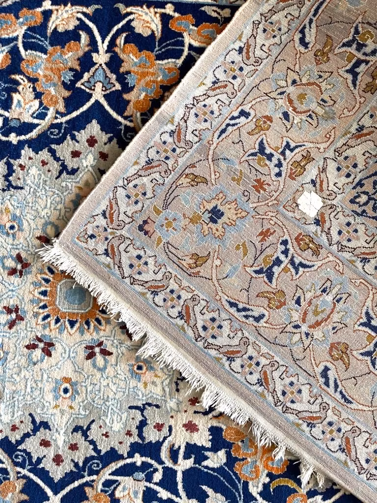 Håndknyttet persisk Tabriz-teppe med silkeinnlegg