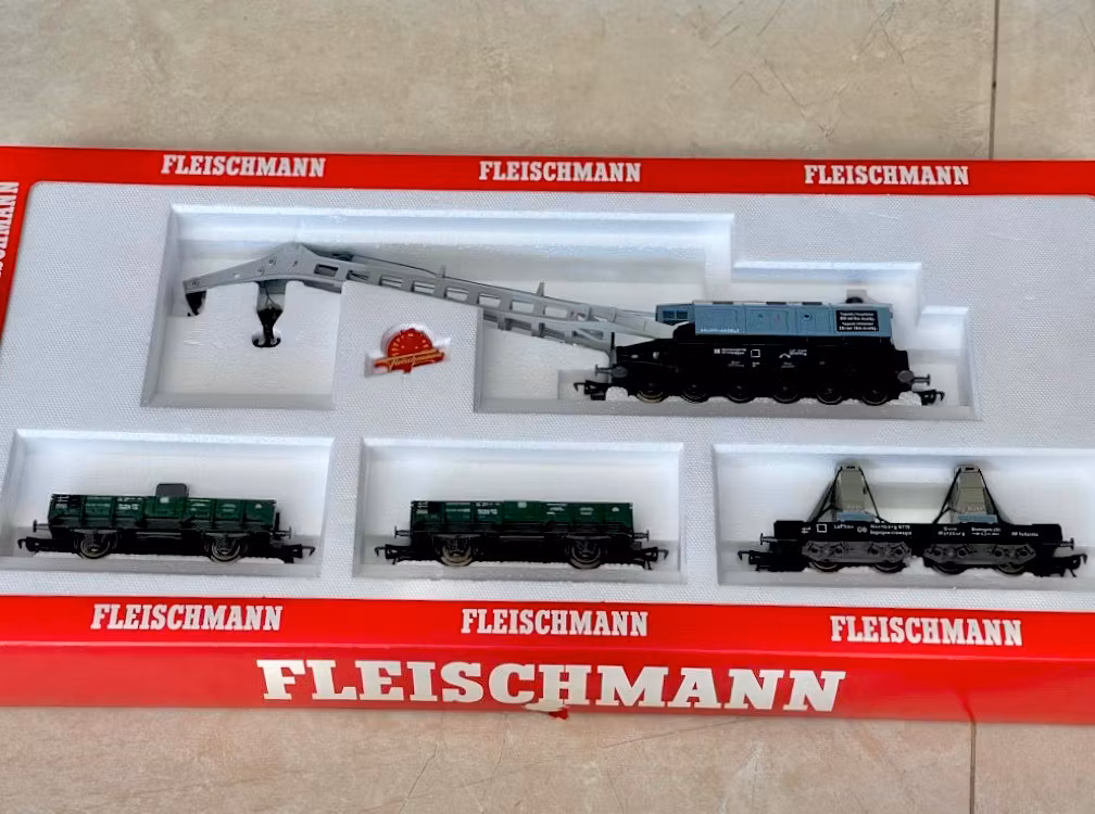 Fleischmann HO w skali 5597 Wagon towarowy Zestaw wagonów z dźwigiem