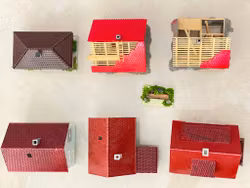 Modelljärnväg Hus 6 st