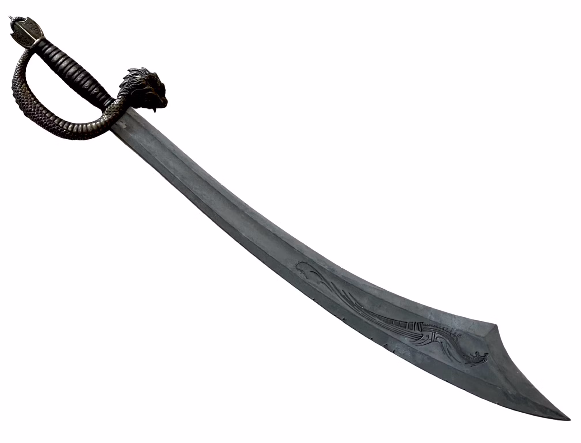 Dekoration Svärd med brons handtag av dragon och  tenn blad