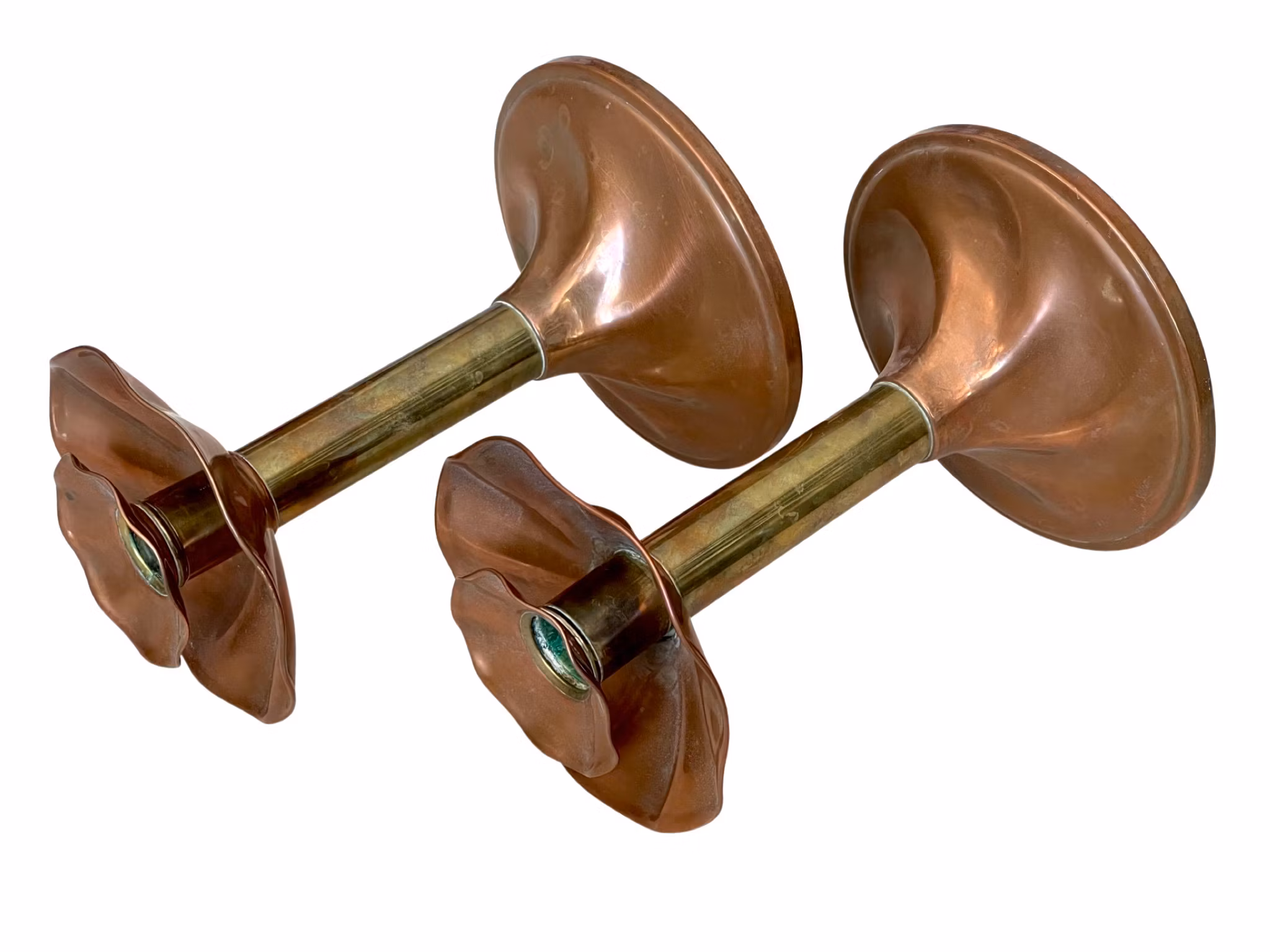 Antika Ljusstakar ett par Koppar och Mässing