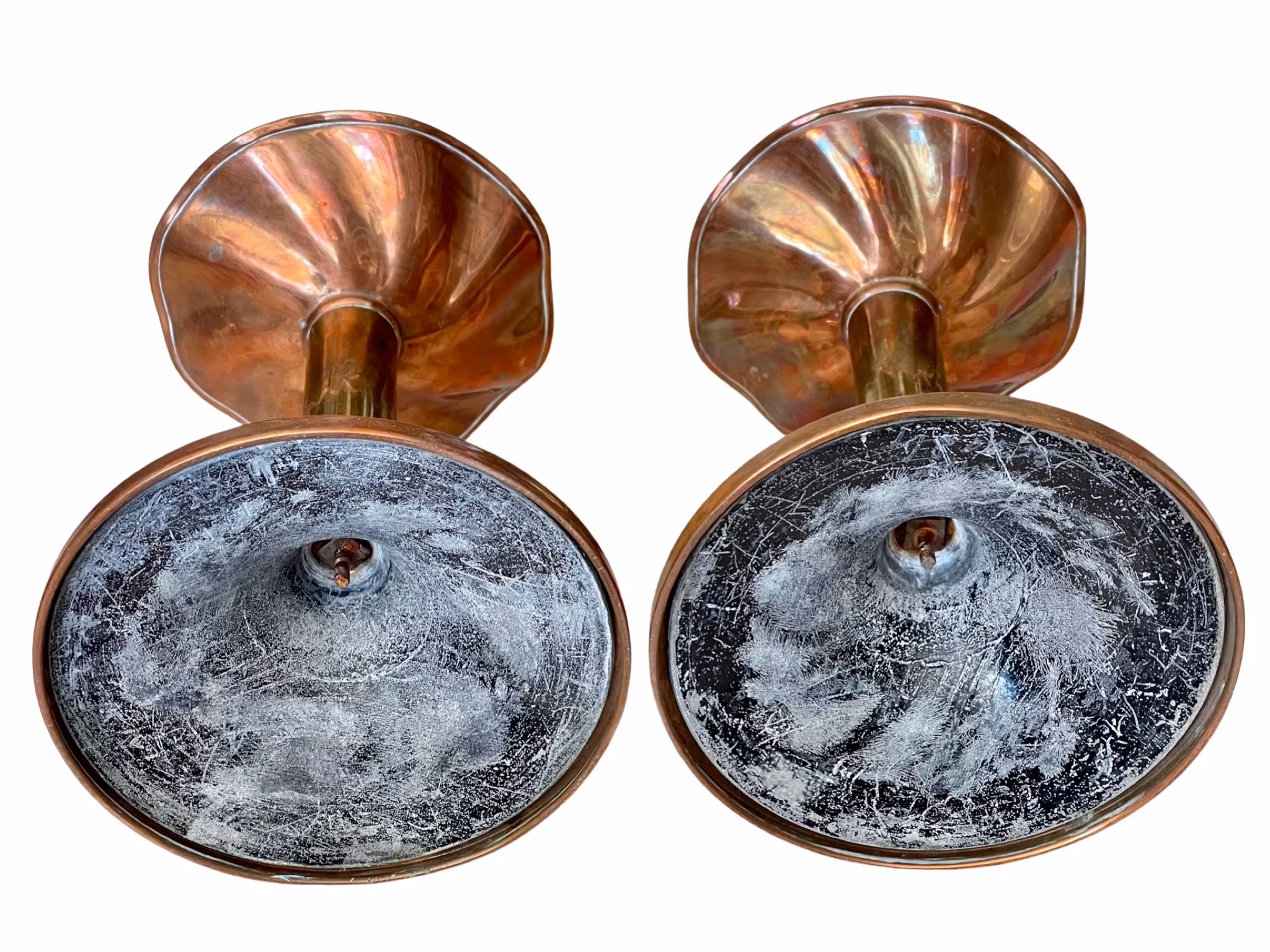 Antika Ljusstakar ett par Koppar och Mässing