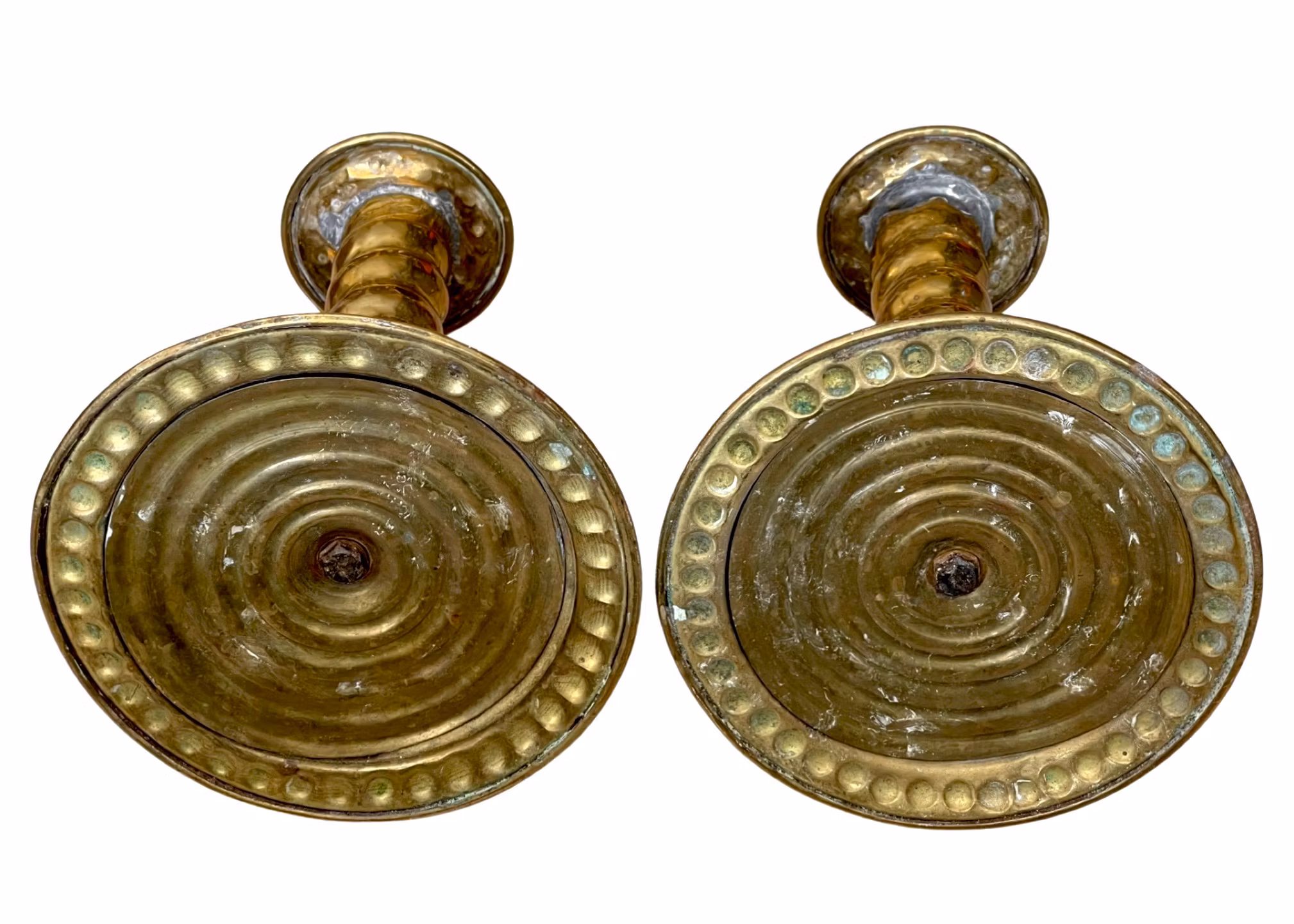 Antique Candlesticks, a pair of Brass
