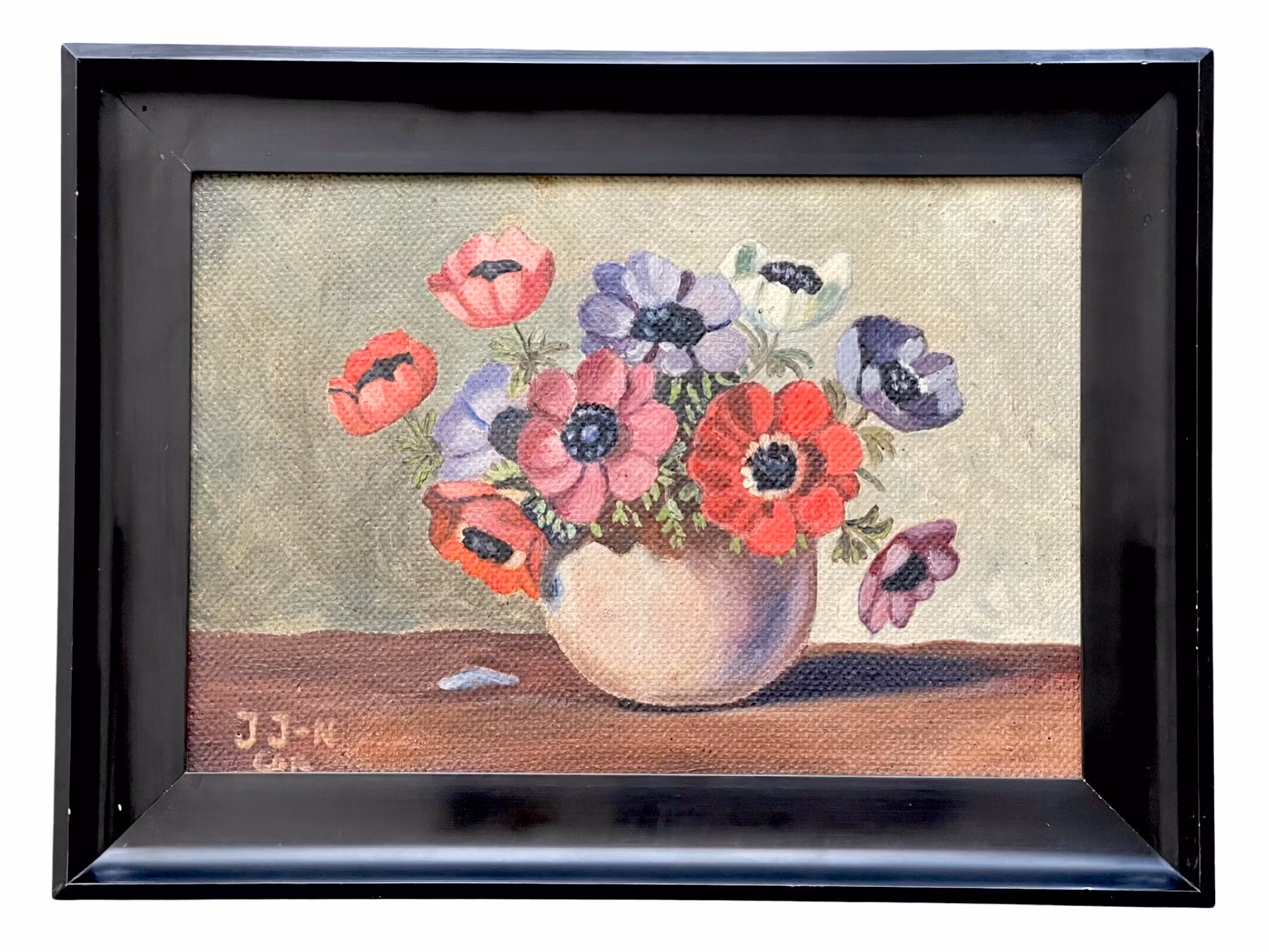 Oidentifierad konstnär, Olja på pannå, signerad