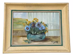 S. Tuvesson, Öljymaalaus paneelille, signeerattu