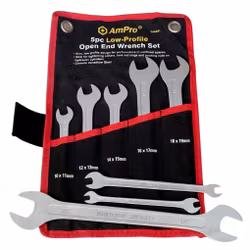 U nyckelsats Öppen ringnyckelsats 8 delar, med fodral