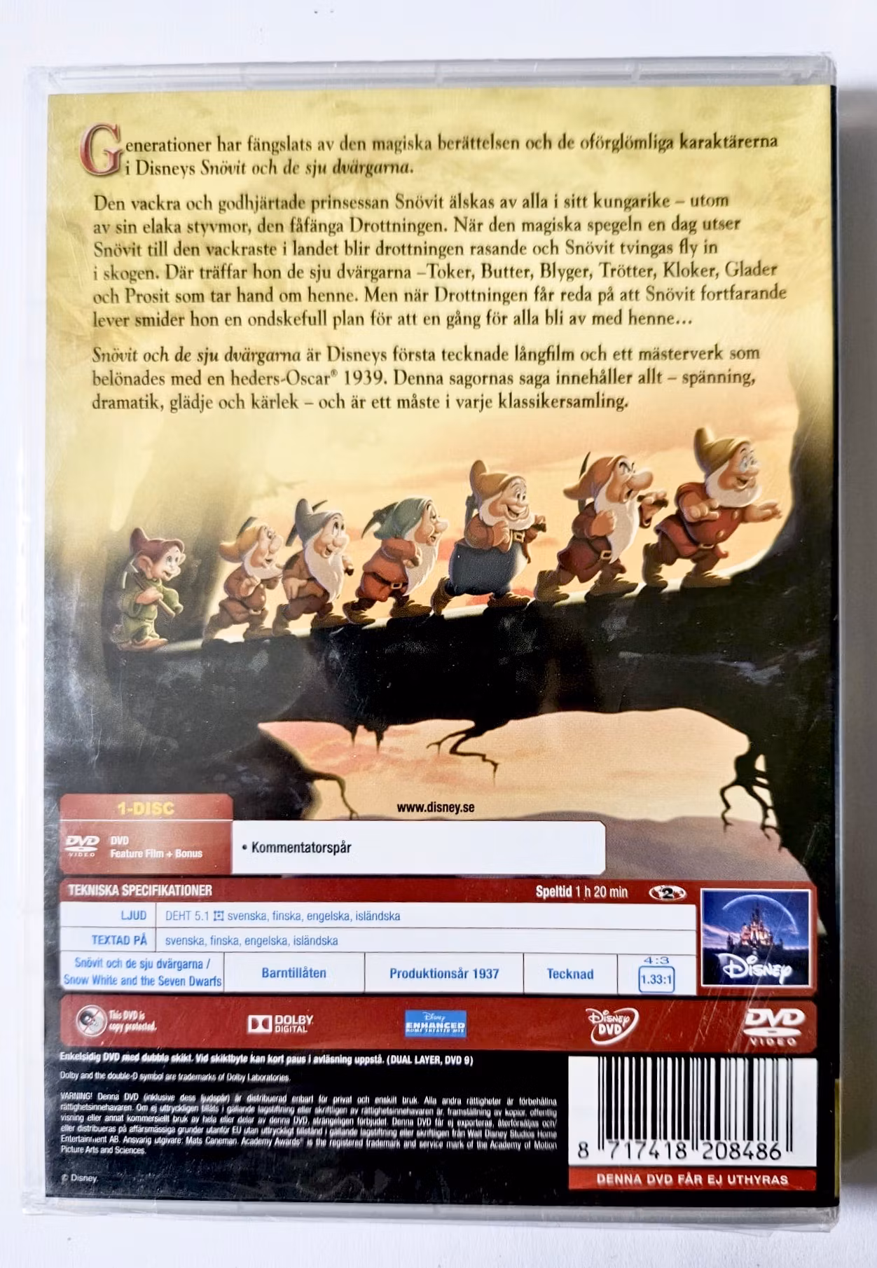 Walt Disney: Snøhvit og de syv dvergene, svensk, NY