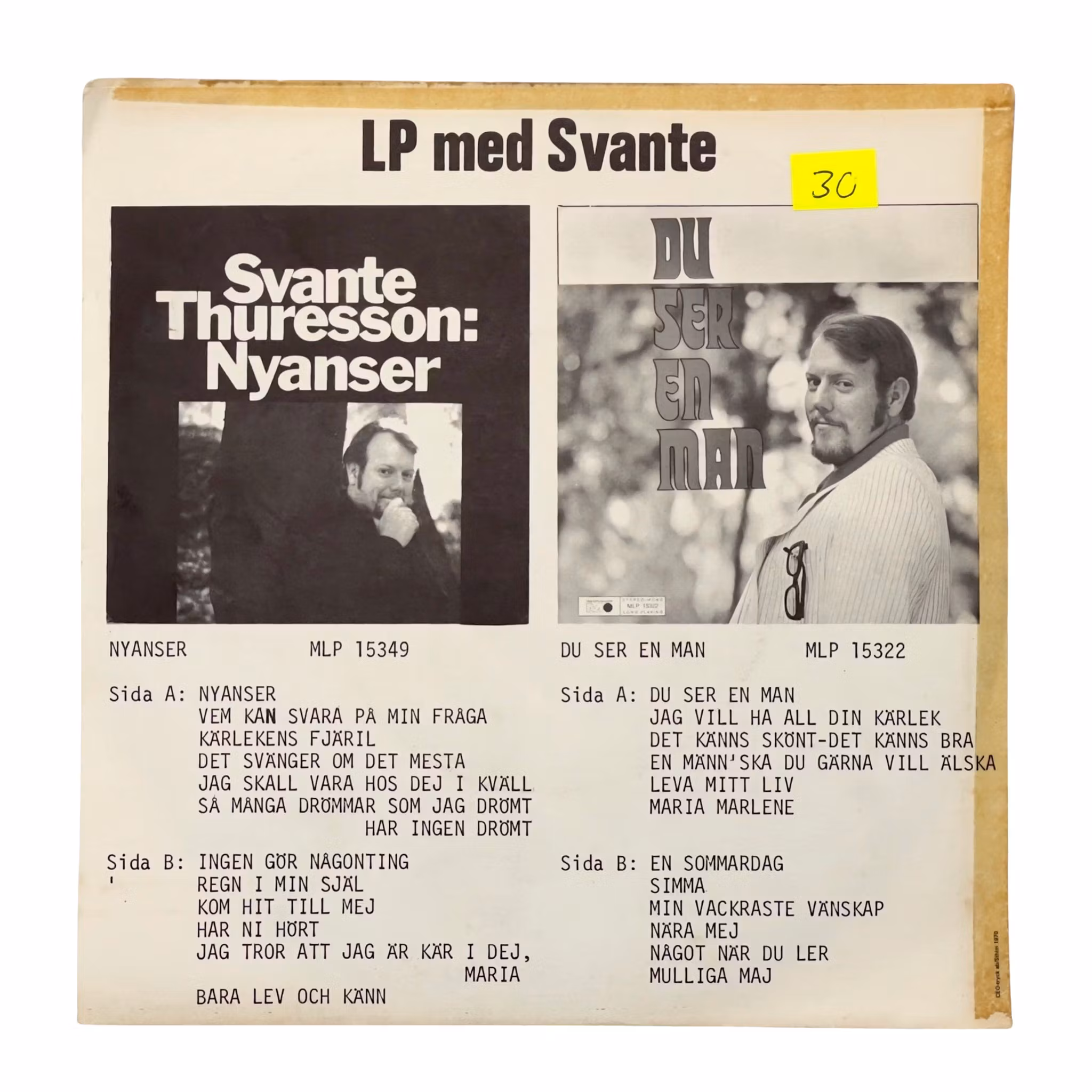 Svante Thuresson, Noaks Ark, Vinyl EP