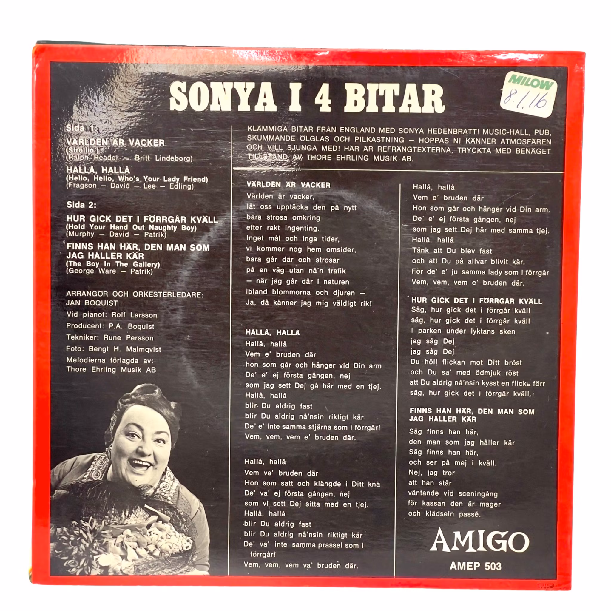 Sonya I 4 Bitar, Vinyl EP