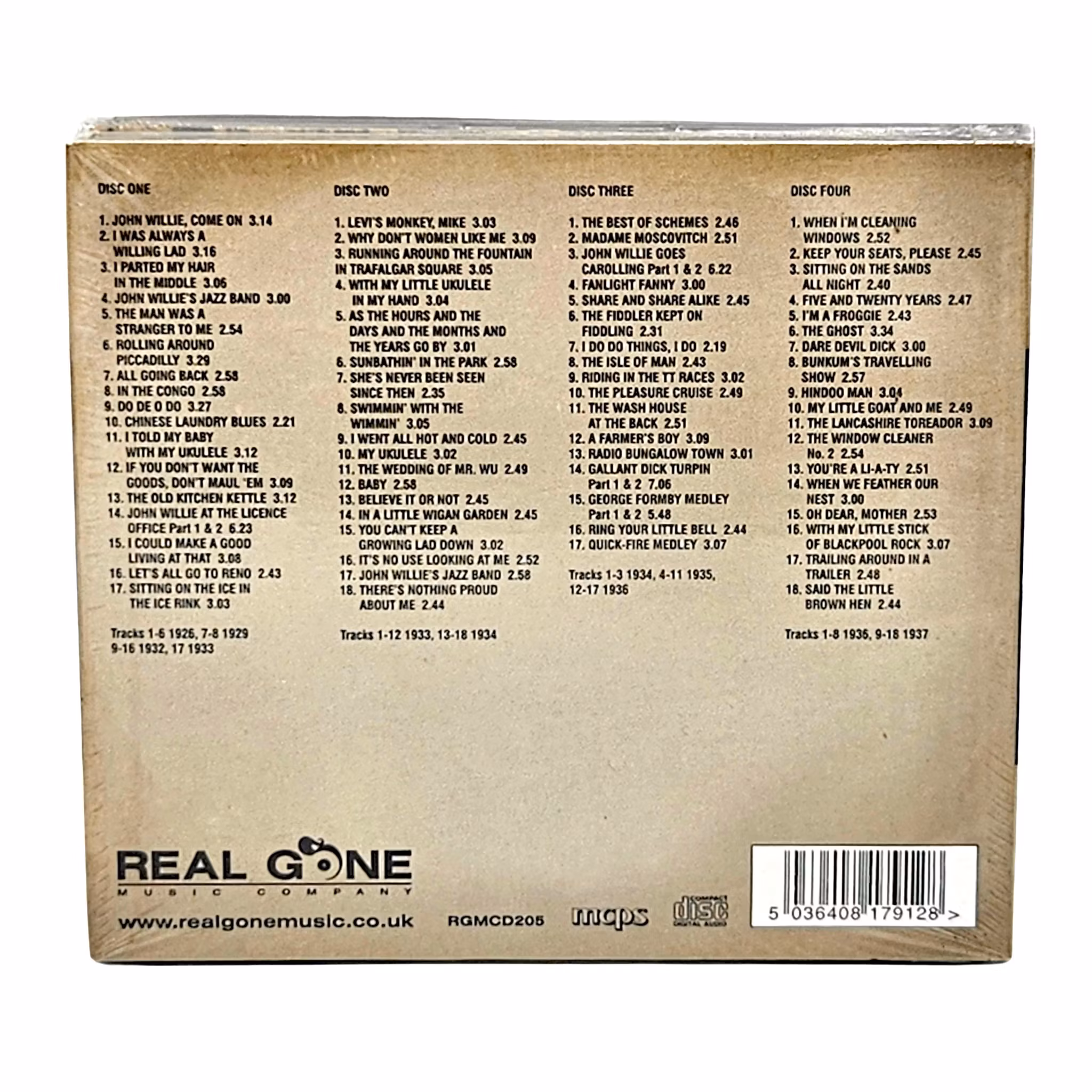 George Formby, Singles Collections Volume 1, 4 CD NY