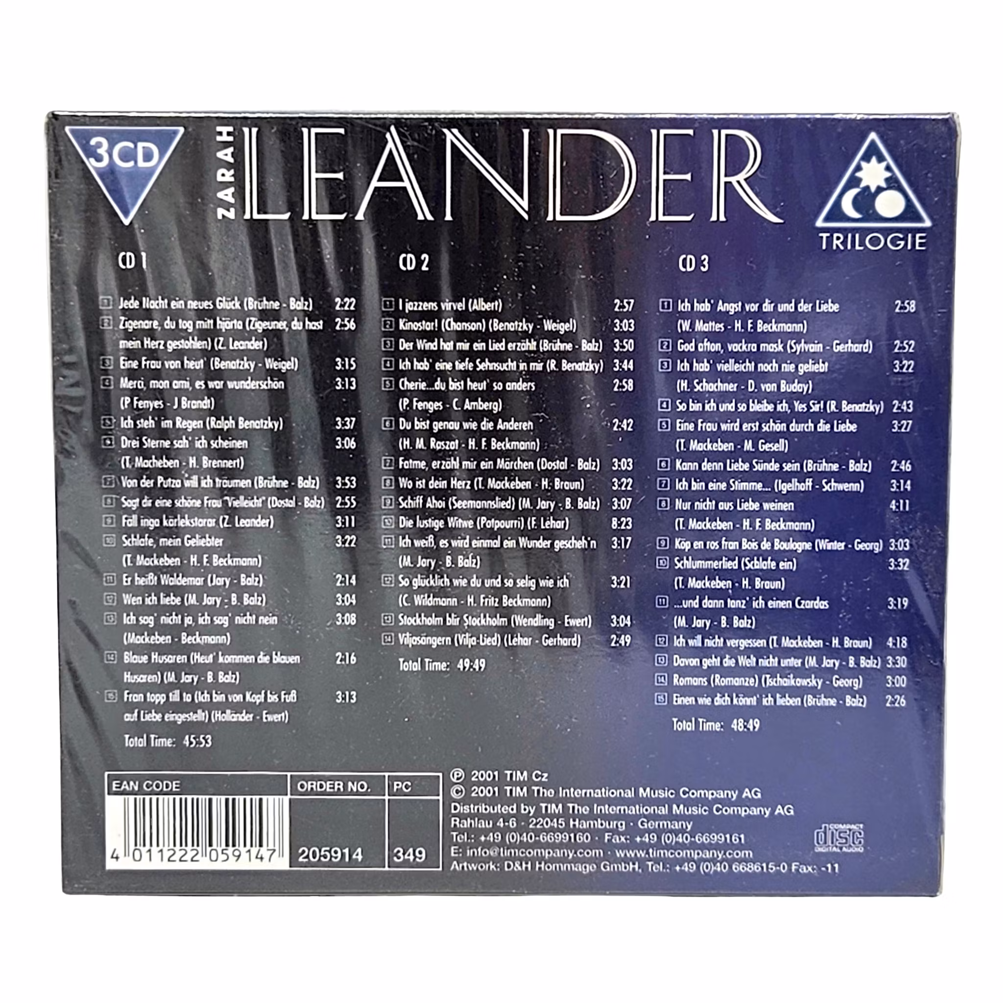 Zarah Leander, La Femme Fatale, 3 CD Box NY