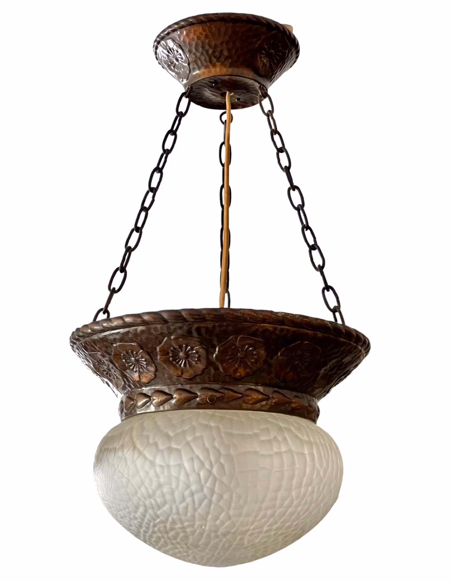 Vintage, Koppar och glas taklampa