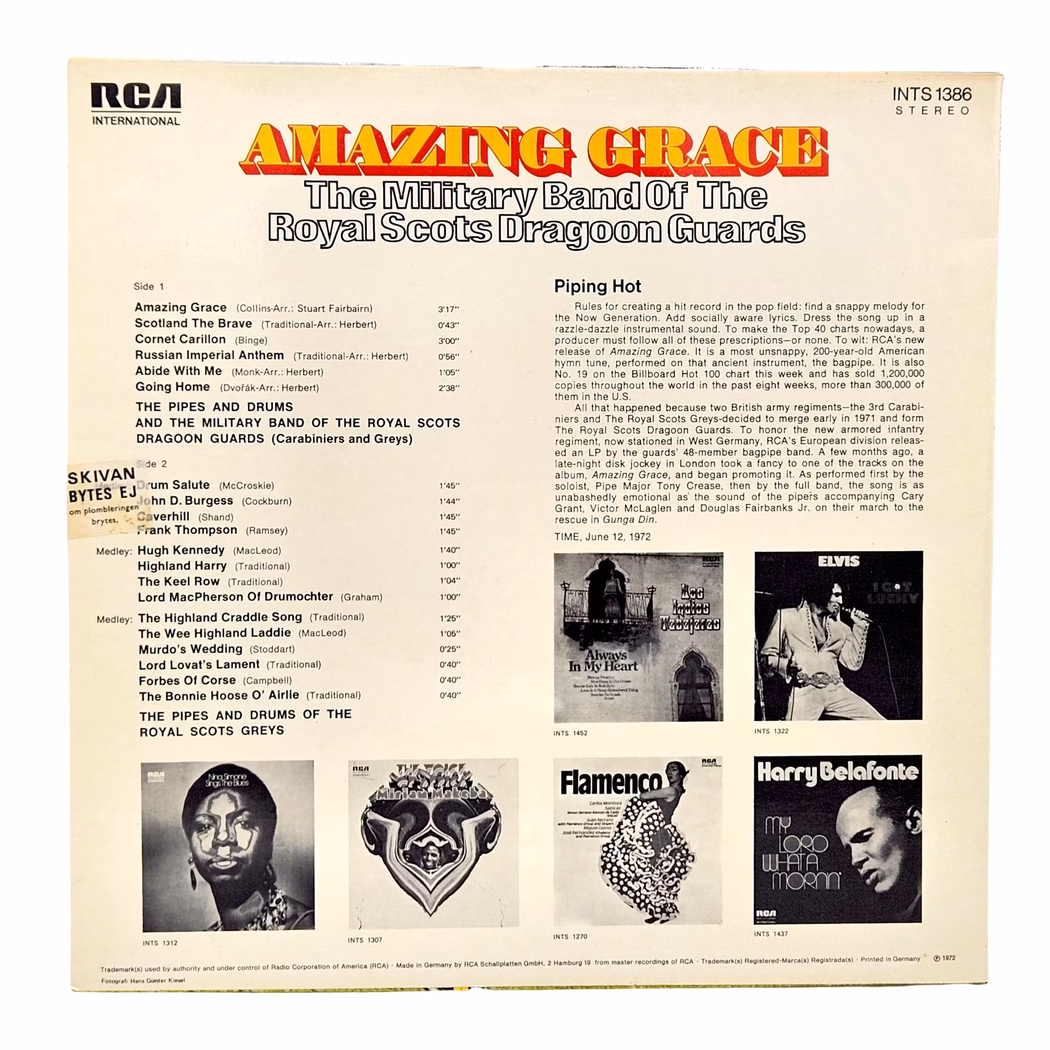 Amazing Grace, LP Vinyl