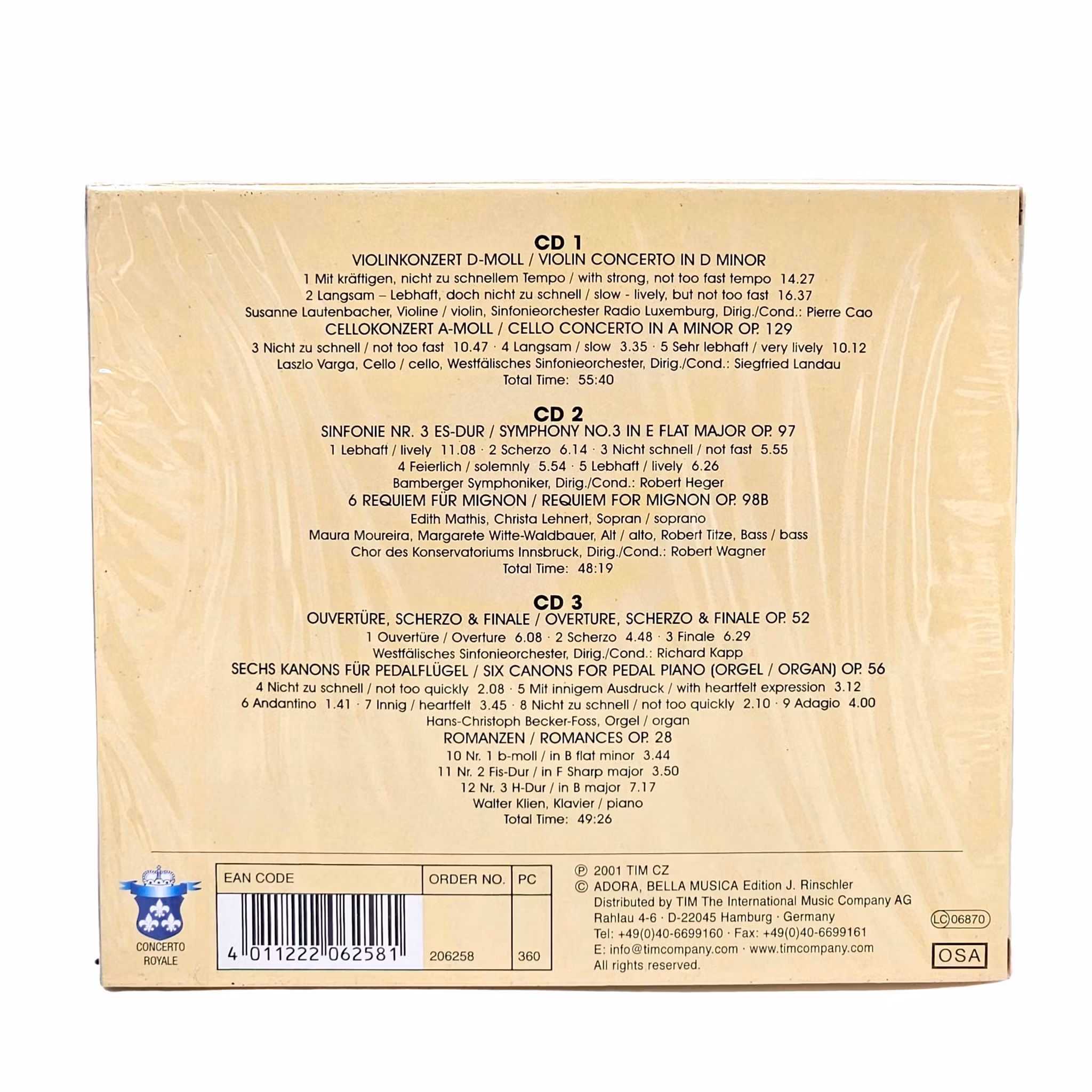 R. Schumann, 3 CD NY