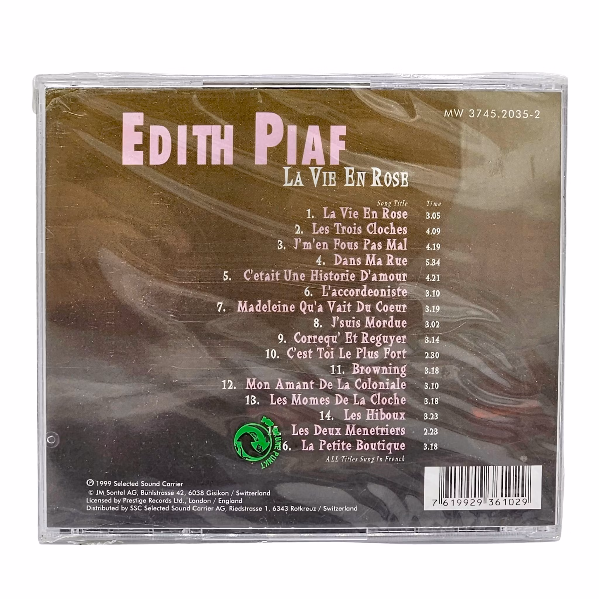 Edith Piaf, Lavie En Rose, CD NY