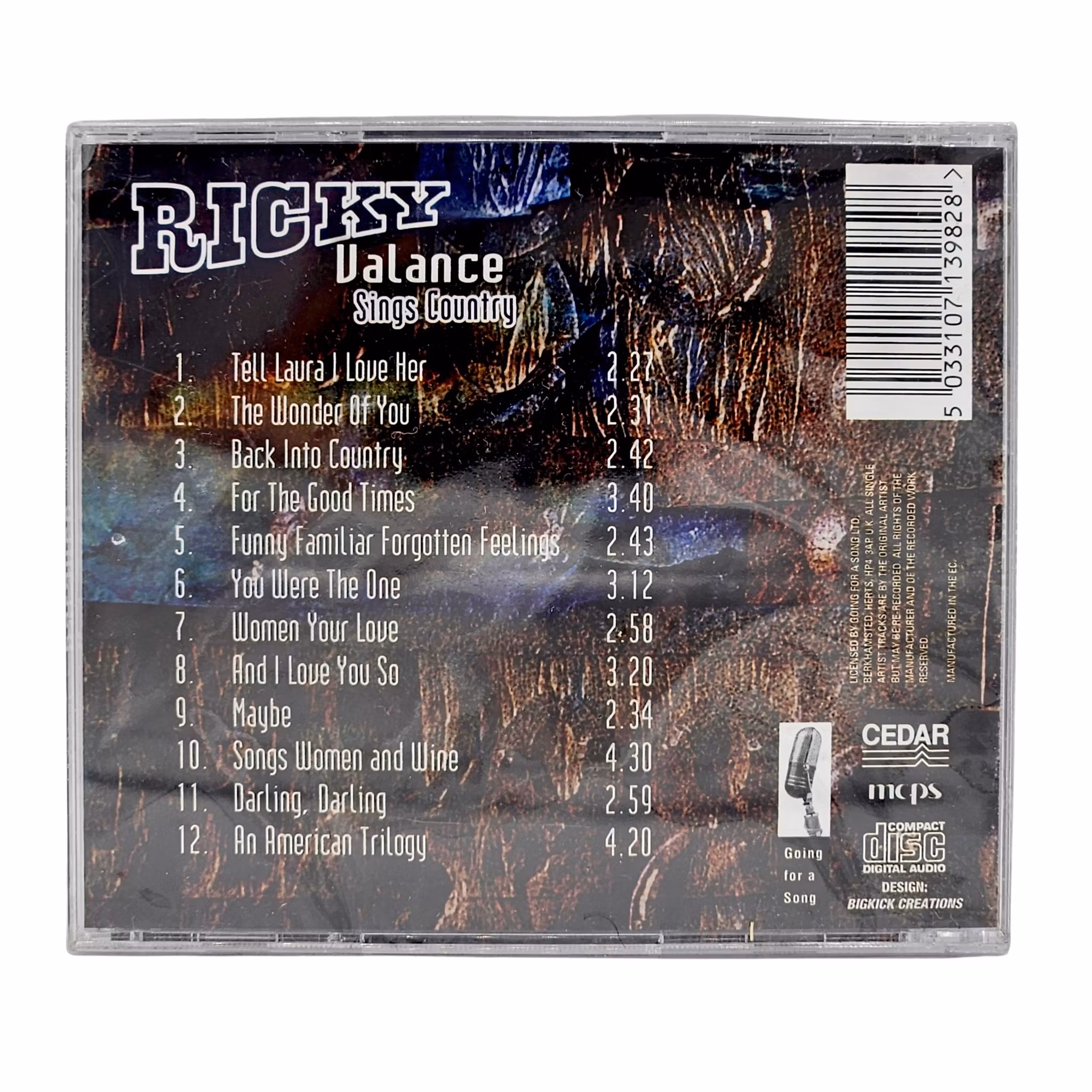 Ricky Valance Sings Country, CD NEW