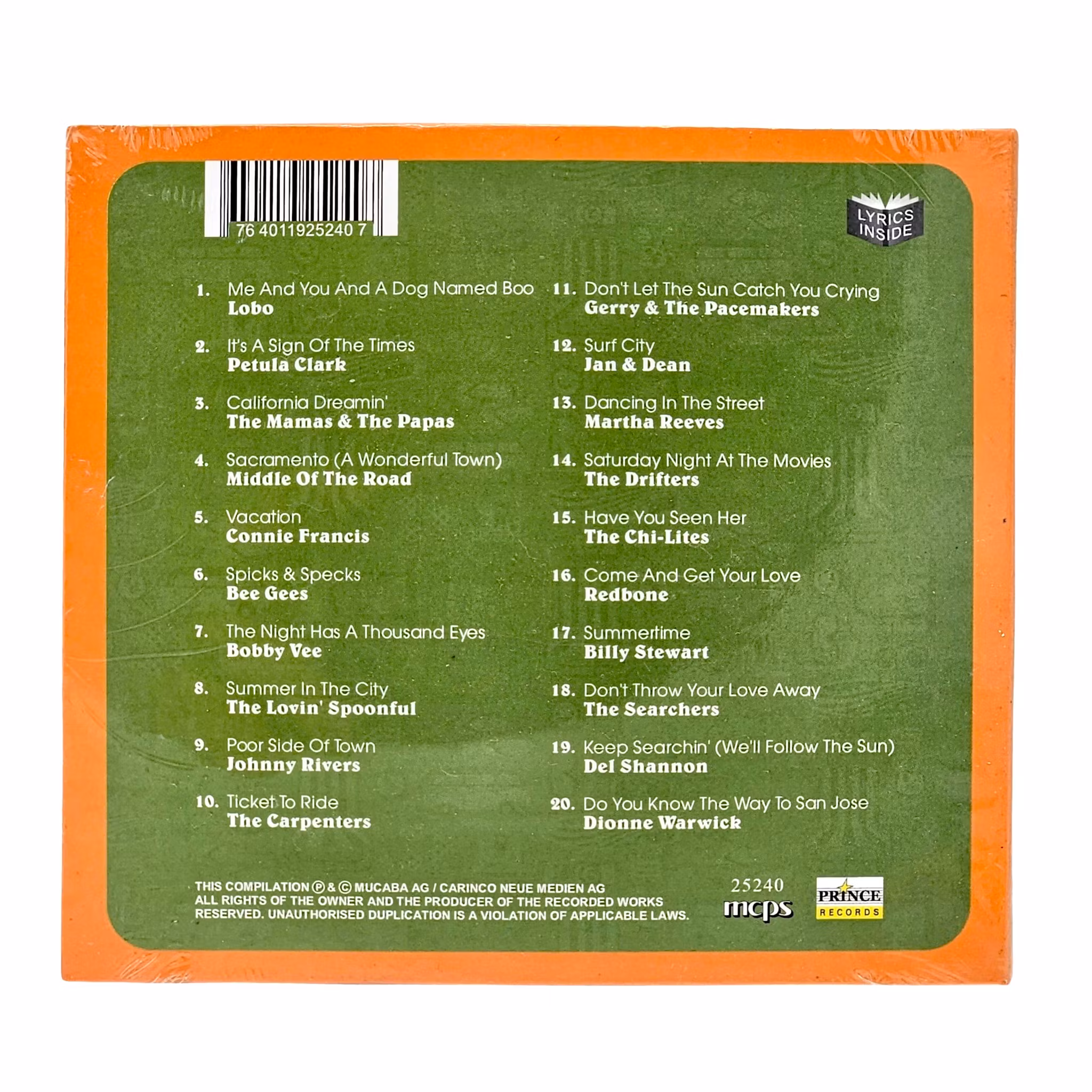 Summer In The City, Yesterday Once More, CD NY