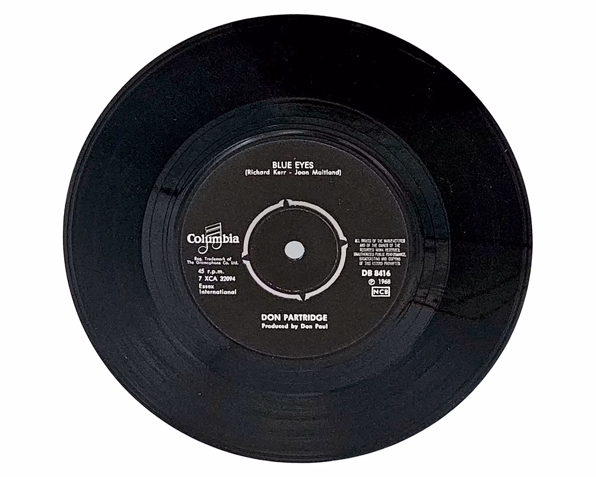 Don Partridge, Blue Eyes, Vinyl Singel